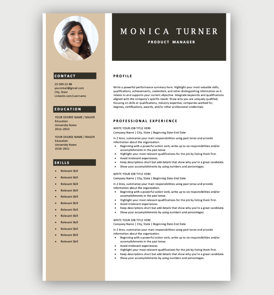 word document free resume templates