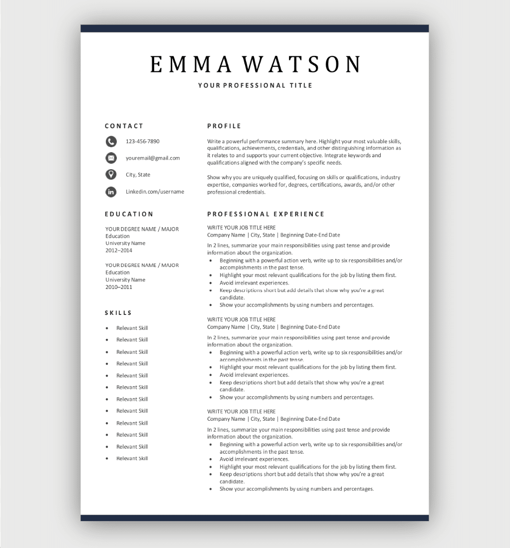 Free Resume Templates Download Now