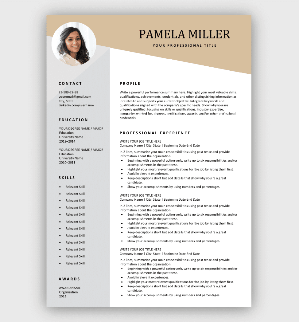 Free Resume Templates for Microsoft Word  Download Now Intended For Free Blank Cv Template Download