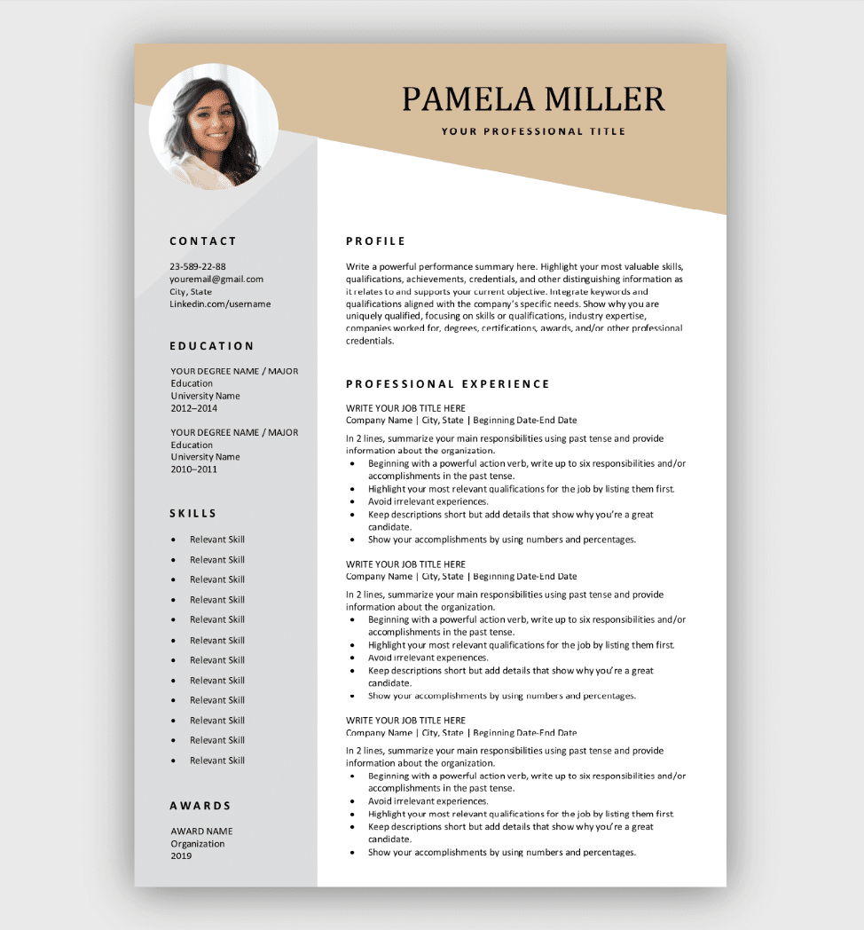 free modern resume template reddit