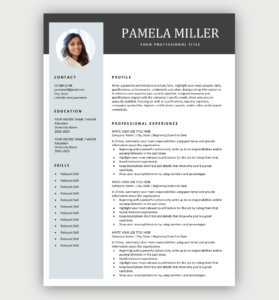 Free Resume Template - Black and Blue