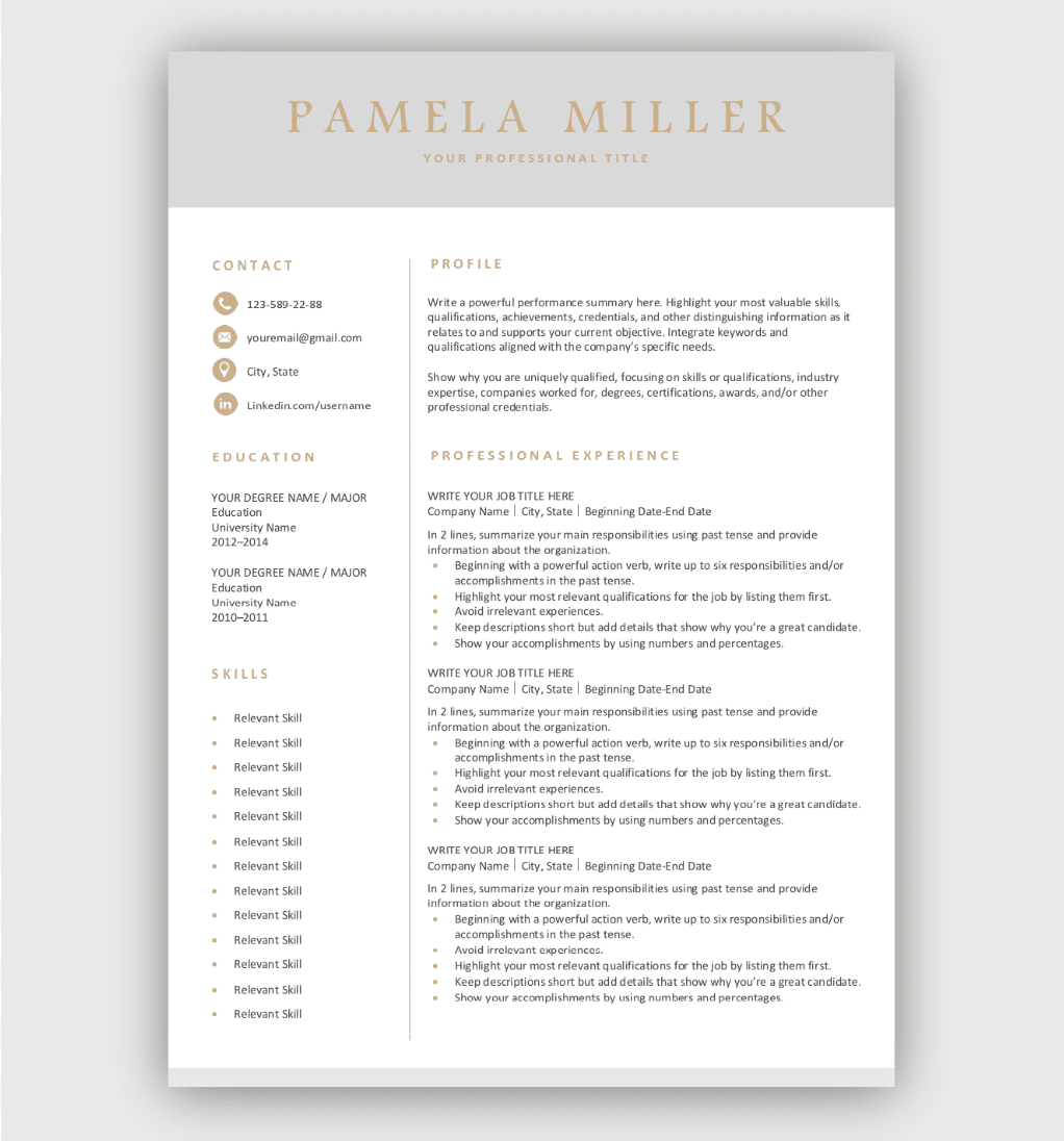 Professional Resume Template Download for Free