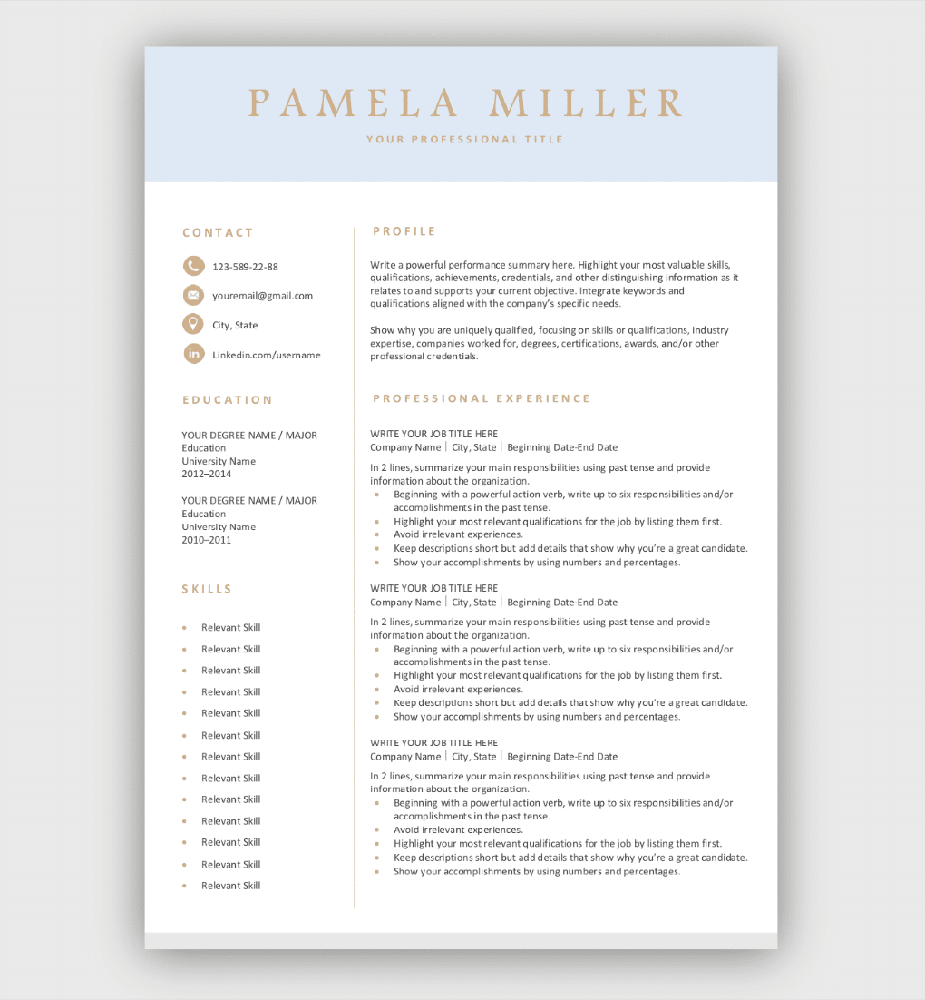 Professional Resume Design from wemeancareer.com