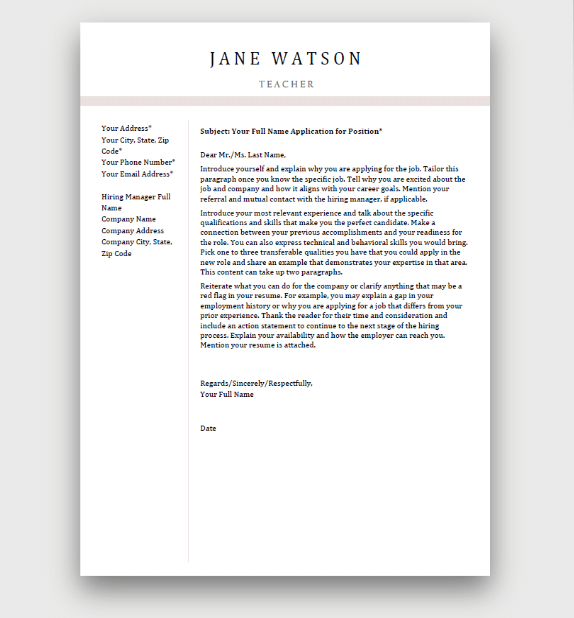 Free Cover Letter Templates To Download