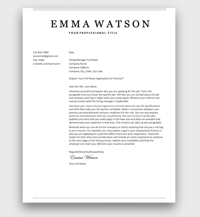 600 word cover letter