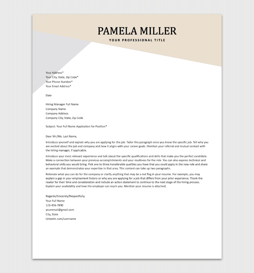 Cover Letter Sle For Job Application In Word Format Free Doc 